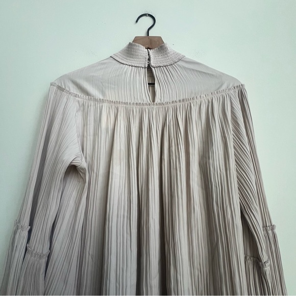 NWT A.L.C. Tessa Pleated Pullover Top Bell Sleeve Turtleneck Pink Tint Peasant - Picture 15 of 16